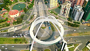 Aerial view of Biswa Bangla gate or Kolkata Gate on the main arterial road