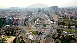 Aerial view of Biswa Bangla gate or Kolkata Gate on the main arterial road