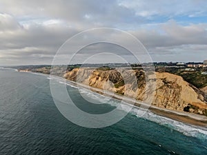 Aerial view of Black Beach, Torrey Pines. California. USA