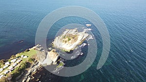 Aerial view of Black sea coast near Arapya beach, Bulgaria