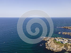 Aerial view of Black sea coast near Arapya beach, Bulgaria