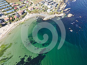 Aerial view of Black sea coast near Arapya beach, Bulgaria