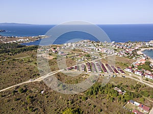 Aerial view of Black sea coast near Arapya beach, Bulgaria