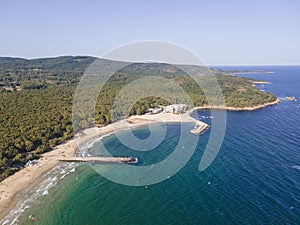 Aerial view of Black sea coast near Perla beach, Bulgaria