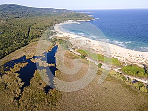 Aerial view of Black sea coast near Perla beach, Bulgaria