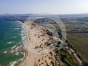 Aerial view of Black sea coast near Perla beach, Bulgaria