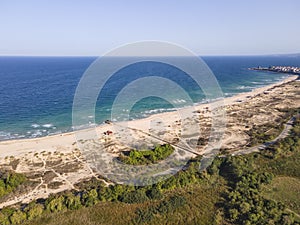 Aerial view of Black sea coast near Perla beach, Bulgaria photo