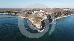 Aerial view of Black sea coast net Saint Athanasius cape, Bulgaria