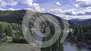 Aerial View of Blackfoot River Valley In Montana