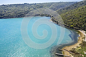 An aerial view of Blaz bay, Istria, Croatia