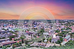 Aerial view of bloemfontein city twilight