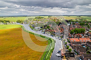 Aerial view of Blokzijl city located in the province of Overijssel, the Netherlands, was founded in the 1580s