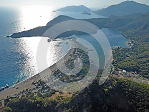 Aerial view of the Blue Lagoon in Oludeniz