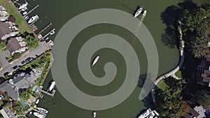 Aerial view of boats in Annapolis Harbor, Maryland