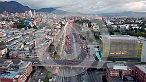 Aerial view of Bogota, Colombia.