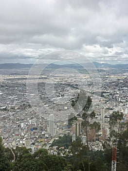 Aerial View of Bogota from Monserrate Hill