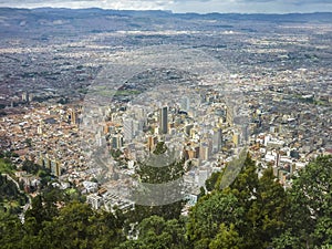 Aerial View of Bogota from Monserrate Hill