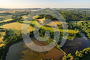 Aerial view of Bohemian Paradise region. Czech Republic