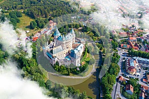 Aerial view of Bojnice Castle