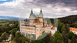 Aerial view of Bojnice medieval castle