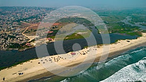 Aerial view of Bojo Beach, Accra, Ghana