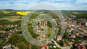 Aerial view of Bolkow Castle, Dolnoslaskie, Poland