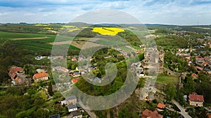 Aerial view of Bolkow Castle, Dolnoslaskie, Poland