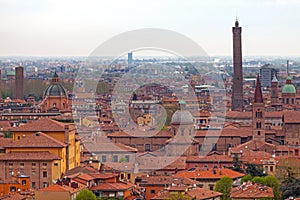 Aerial view of Bologna in Italy