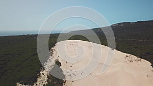 Aerial view of Bolonia beach. Duna de Bolonia, considered a natural monument CADIZ, SPAIN