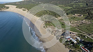 Aerial view of the Bolonia dune on the beach of the same name