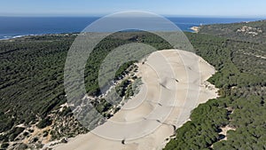 Aerial view of the Bolonia dune on the beach of the same name