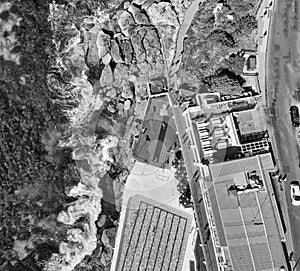 Aerial view of Bondi Beach Pools and Coastline, Australia