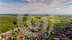 Aerial view of Boos village in Bavaria.