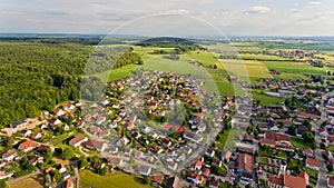 Aerial view of Boos village in Bavaria.