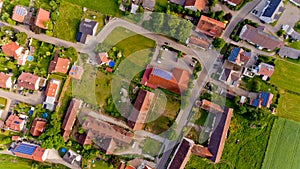 Aerial view of Boos village in Bavaria. Germany.