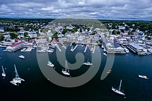 Aerial view of Boothbay Harbor, Maine