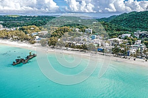 Aerial view of Boracay beach in Philippines photo