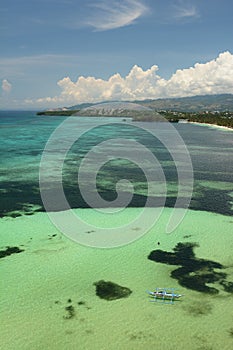 Aerial view of Boracay Island coast. Western Visayas. Philippines photo