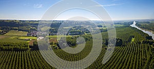 Aerial view, Bordeaux vineyard, landscape vineyard south west of france