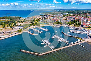 Aerial view of Borgholm in Sweden