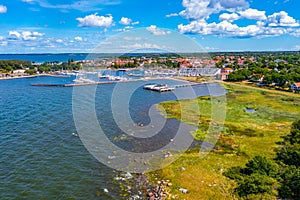 Aerial view of Borgholm in Sweden