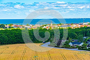 Aerial view of Borgholm in Sweden