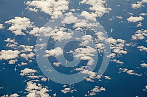 Aerial view of the Borssele Wind Farm, Netherlands