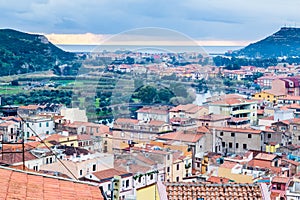 Aerial view Bosa in Sardinia