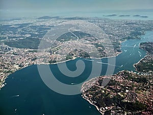 Aerial view on Bosphorus