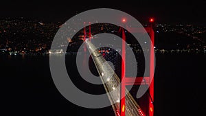 Aerial view of bosphorus bridge, Istanbul, Turkey.