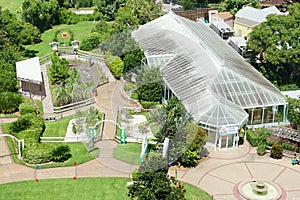 Aerial view of a botanical garden with tree in lakeland, Florida