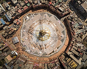 Aerial view on Boudha stupa.