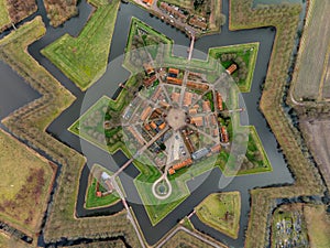 aerial view of Bourtange, a fortified village in the Netherlands