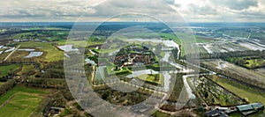 aerial view of Bourtange, a fortified village in the Netherlands